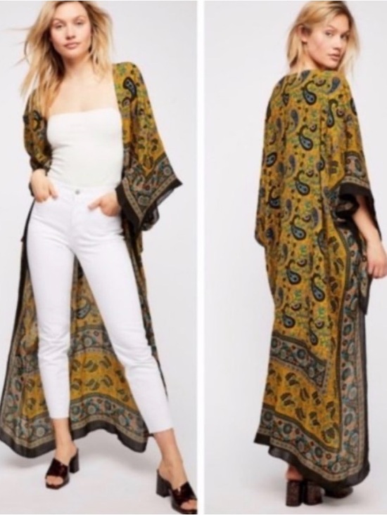 Free People Tops - Free People Eternal Flame Maxi Kimono One Size *Flaw*